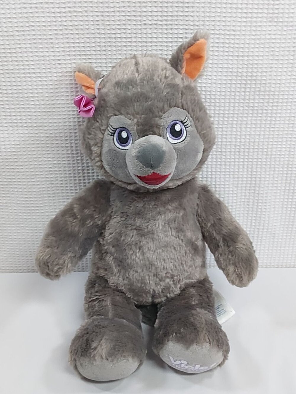 Build A Bear Great Wolf Lodge Violet The Wolf Plush Toy 16" Gray BAB Workshop
